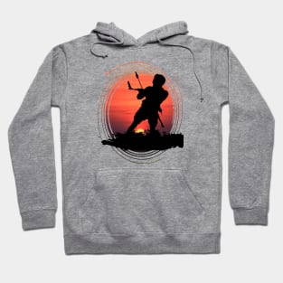 Kitesurfing Enthusiast Riding A Wave Silhouette And Sunset Hoodie